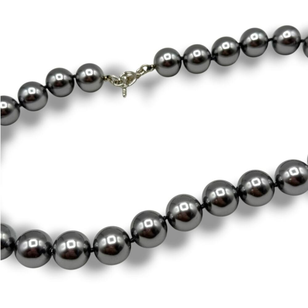 DARK GREY faux PEARL NECKLACE choker Kenneth Jay lane
